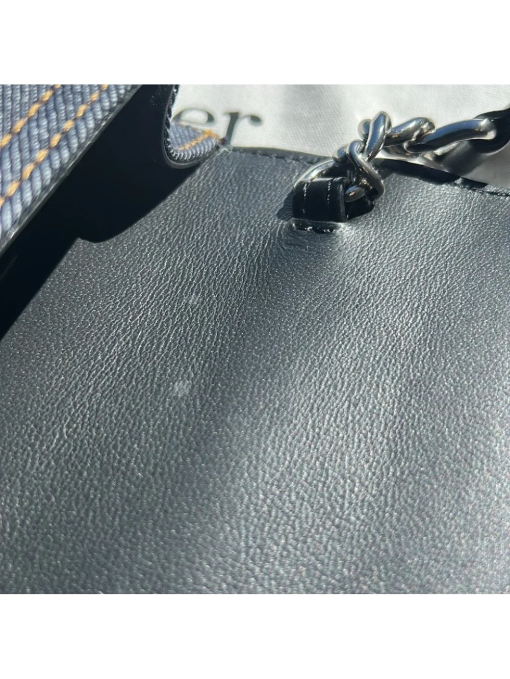 New pre-authenticated Alexander McQueen skull denim bag with dust bag